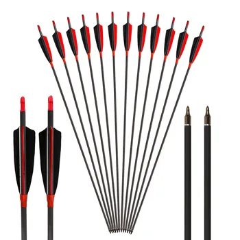 6 Pack Archery Hunting and Shooting 400/500/600 Spine Carbon Arrow With 4" Real Feather 28/29/30 inch For Compound Recurve Bows
6 Pack Archery Hunting and Shooting 400/500/600 Spine Carbon Arrow With 4" Real Feather 28/29/30 inch For Compound Recurve Bows