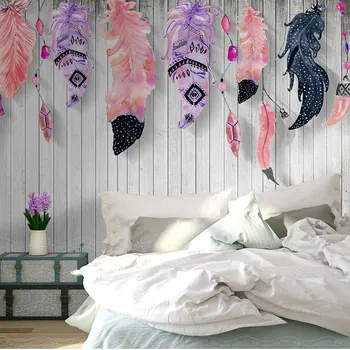Modern Painted Feather on Wood Wall Photo Wallpaper Living Room Bedroom Wall Papers Mural 3D Self Adhesive Vinyl/Silk Wallpapers
Modern Painted Feather on Wood Wall Photo Wallpaper Living Room Bedroom Wall Papers Mural 3D Self Adhesive Vinyl/Silk Wallpapers
