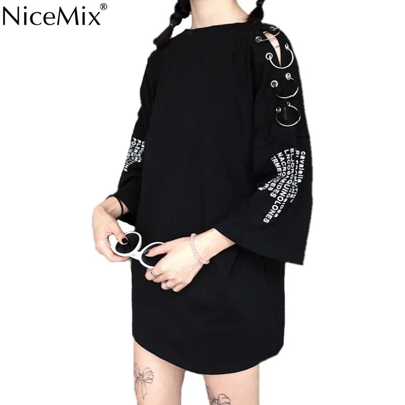NiceMix Summer Harajuku T Shirt Women Casual Black Punk T-shirts O-neck Tumblr Tshirt Loose Long Tops Tee Vetement Femme 2019
NiceMix Summer Harajuku T Shirt Women Casual Black Punk T-shirts O-neck Tumblr Tshirt Loose Long Tops Tee Vetement Femme 2019