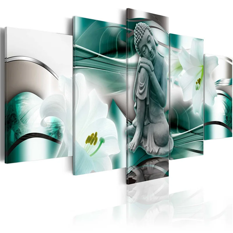 Flowers Buddha Statue Wall Art Posters HD Prints Canvas Painting 5 Pieces Modular Pictures for Living Room or Bedroom Home Decor
Flowers Buddha Statue Wall Art Posters HD Prints Canvas Painting 5 Pieces Modular Pictures for Living Room or Bedroom Home Decor