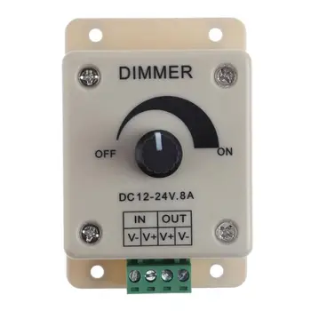 Adjustable LED Dimmer Switch 12-24V 8A Brightness Lamp Strip Driver Single Color Light Power Supply Controller
Adjustable LED Dimmer Switch 12-24V 8A Brightness Lamp Strip Driver Single Color Light Power Supply Controller