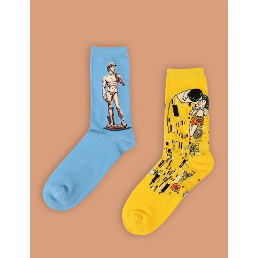 Men's Cotton Crew Socks Trend Personality Creative Cartoon Celebrity Oil Painting Mona Lisa David Fun Happy Skateboarding Socks
Men's Cotton Crew Socks Trend Personality Creative Cartoon Celebrity Oil Painting Mona Lisa David Fun Happy Skateboarding Socks