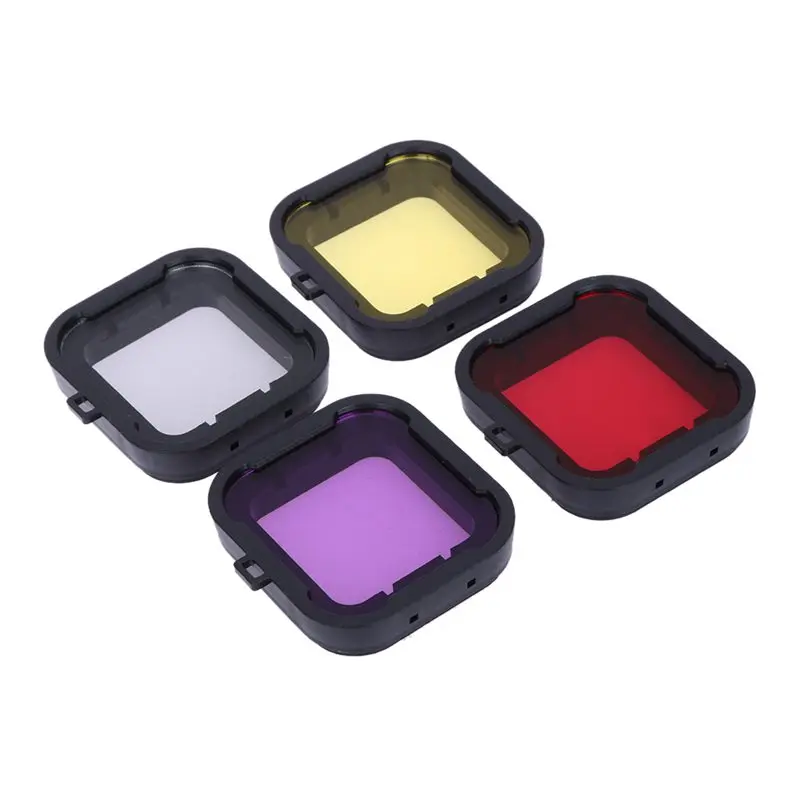

4pcs Red Yellow Purple Gray Square Underwater Diving Filter Lens Cover UV Filter For GoPro Hero 4