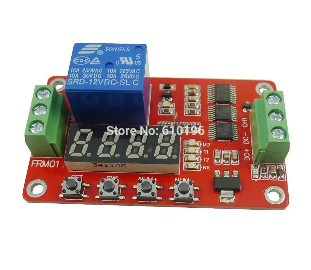 10PCS/LOT FRM01 12V 1 Channel Multifunction Relay Module Loop Delay / Timer Switch / Self-Locking
10PCS/LOT FRM01 12V 1 Channel Multifunction Relay Module Loop Delay / Timer Switch / Self-Locking