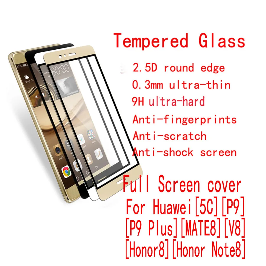 FENGHEMEI Full Cover Tempered Glass Protector For Huawei Honor 5C For Honor 8 Note 8 V8 P9 P9 Plus Mate 8 With Retail Package
FENGHEMEI Full Cover Tempered Glass Protector For Huawei Honor 5C For Honor 8 Note 8 V8 P9 P9 Plus Mate 8 With Retail Package