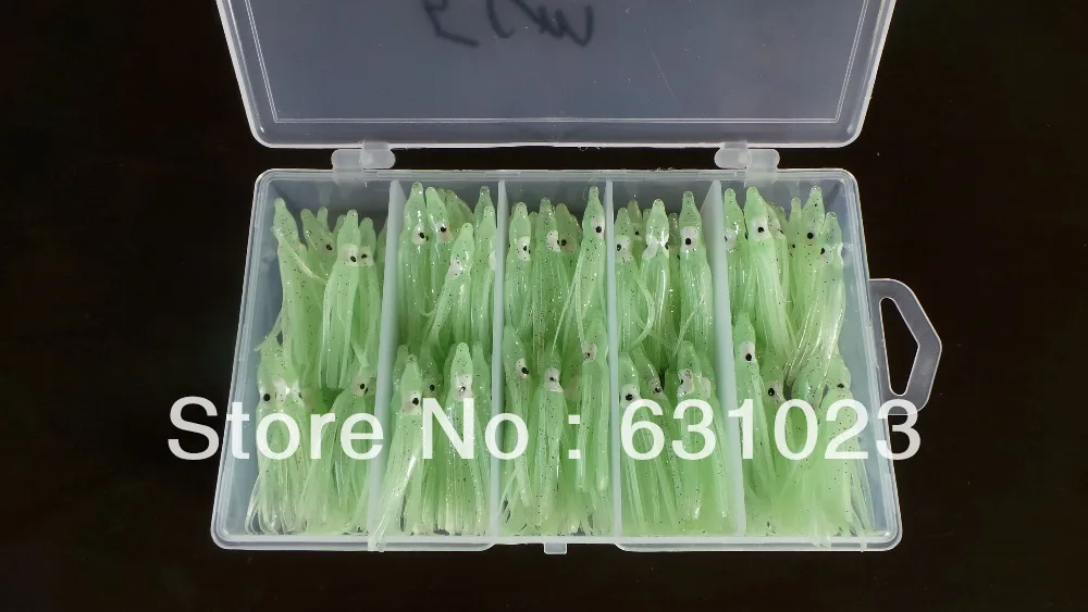 MR OCTOPUS 100pcs fishing lure ,soft lure ,squid jigs,octopus lure ,5cm, glow in dark,packed with a transparent plastic box
MR OCTOPUS 100pcs fishing lure ,soft lure ,squid jigs,octopus lure ,5cm, glow in dark,packed with a transparent plastic box