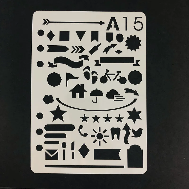Arrow and Banner Stencils Geometric Figure Plastic Mould for Journal/Notebook/Diary/Scrapbook Decor Stationery Store Hot Sale
Arrow and Banner Stencils Geometric Figure Plastic Mould for Journal/Notebook/Diary/Scrapbook Decor Stationery Store Hot Sale