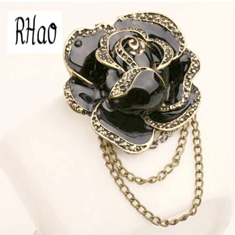 2017 vigtage Women Black Rose Flower Brooches Enamel brooch pins for women wedding tassel party ladies pins
2017 vigtage Women Black Rose Flower Brooches Enamel brooch pins for women wedding tassel party ladies pins