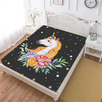 Sweet Unicorn Bed Sheet Colorful Floral Stars Print Fitted Sheet Girls Princess Cartoon Bedding Deep Pocket Mattress Cover
Sweet Unicorn Bed Sheet Colorful Floral Stars Print Fitted Sheet Girls Princess Cartoon Bedding Deep Pocket Mattress Cover