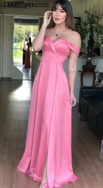 Off The Shouler Pink Evening Dress Long Satin Robe De Soiree Sexy Slit Sleeveless Abiti Da Cerimonia Da Sera Formal Party Dress
Off The Shouler Pink Evening Dress Long Satin Robe De Soiree Sexy Slit Sleeveless Abiti Da Cerimonia Da Sera Formal Party Dress