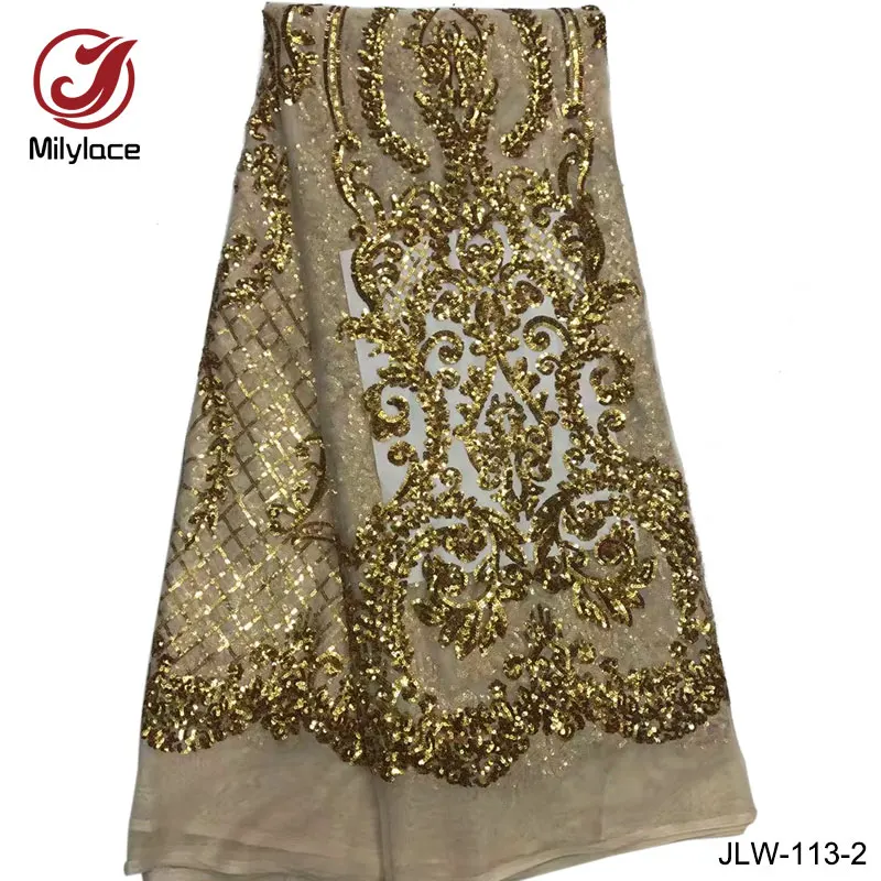 Glod lace fabric guangzhou bridal tulle lace fabrics with sequins chantilly lace fabric in dubai for wedding dress JLW-113
Glod lace fabric guangzhou bridal tulle lace fabrics with sequins chantilly lace fabric in dubai for wedding dress JLW-113