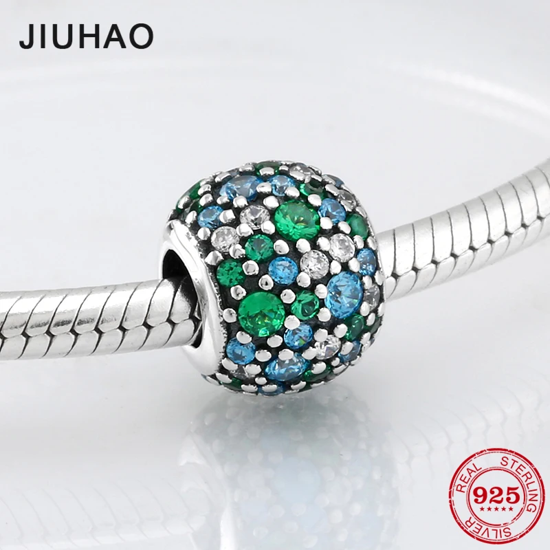 Real 925 sterling silver beads charms blue green zircons Round Shape Fit Original Pandora Charm Bracelet Jewelry making 2018
Real 925 sterling silver beads charms blue green zircons Round Shape Fit Original Pandora Charm Bracelet Jewelry making 2018