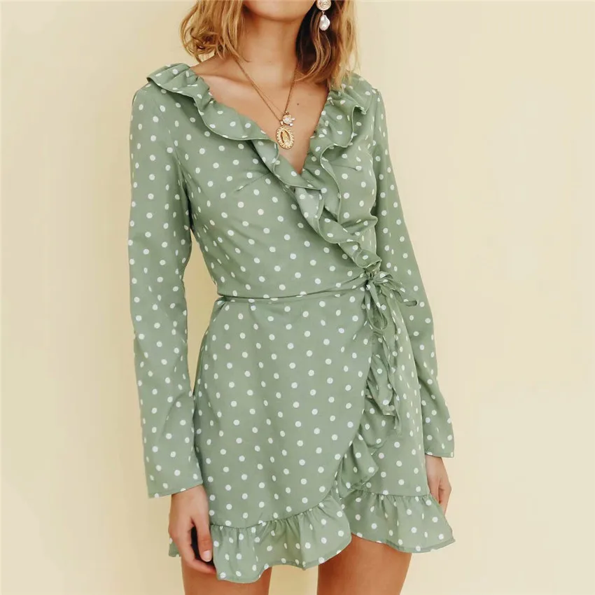 Dot Print Dress Women Summer Sashes Green Split Floral Print Beach Dress Sexy Holiday Female Mini Dresses Vestidos 9059
Dot Print Dress Women Summer Sashes Green Split Floral Print Beach Dress Sexy Holiday Female Mini Dresses Vestidos 9059