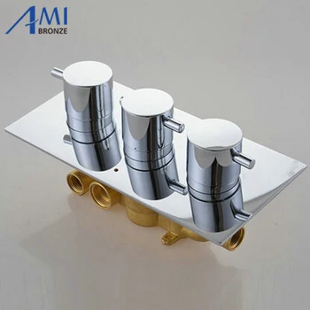 3 Dials 3 Ways Thermostatic Mixer Tap Chrome Brass Shower Valve Panel With Diverter Bathroom Faucet Tap
3 Dials 3 Ways Thermostatic Mixer Tap Chrome Brass Shower Valve Panel With Diverter Bathroom Faucet Tap