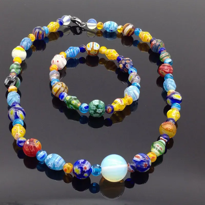 1 Set Of Fashion Thousand Flowers Glass Bead Composite Bracelet Necklace Suit Jewelry DIY Manual
1 Set Of Fashion Thousand Flowers Glass Bead Composite Bracelet Necklace Suit Jewelry DIY Manual