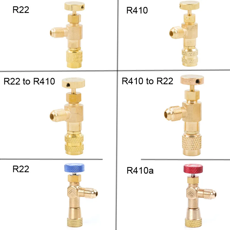 R410a R22 Refrigeration Tool Air conditioning Safety Valve Adapter 1/4" 5/16" Inch Male/Famale Thread Charging Hose Valves
R410a R22 Refrigeration Tool Air conditioning Safety Valve Adapter 1/4" 5/16" Inch Male/Famale Thread Charging Hose Valves