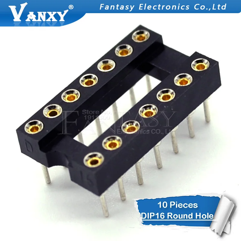 10pcs DIP-16 Round Hole 16 Pins 2.54MM DIP 2.54 DIP16 IC Sockets Adaptor Solder Type 16 PIN IC Connector
10pcs DIP-16 Round Hole 16 Pins 2.54MM DIP 2.54 DIP16 IC Sockets Adaptor Solder Type 16 PIN IC Connector