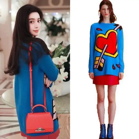 Fall and Winter Knitted Sweater Star Fan Bingbing Wears A Long Blue Pullover with The Same Arrow Fashion Sweater Women Coat
Fall and Winter Knitted Sweater Star Fan Bingbing Wears A Long Blue Pullover with The Same Arrow Fashion Sweater Women Coat
