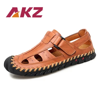 AKZ Men's sandals 2019 Summer Beach flip flops Genuine leather Breathable Comfortable Light Male Flat shoes Climbing shoes
AKZ Men's sandals 2019 Summer Beach flip flops Genuine leather Breathable Comfortable Light Male Flat shoes Climbing shoes