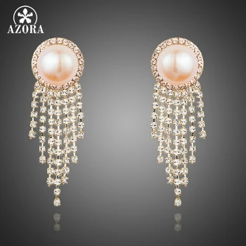 AZORA Elegant Imitation Pink Pearl Earrings With Claw Chain Tassel Jewelry for Women TE0198
AZORA Elegant Imitation Pink Pearl Earrings With Claw Chain Tassel Jewelry for Women TE0198