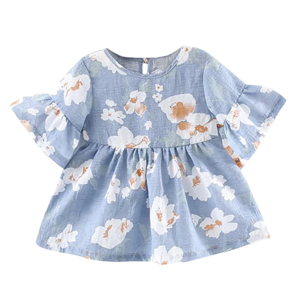 Summer New Fashion Infant Baby Girls Flare Sleeve Flower Floral Print Princess Cute Dress Clothes Wholesale Free Ship Z5
Summer New Fashion Infant Baby Girls Flare Sleeve Flower Floral Print Princess Cute Dress Clothes Wholesale Free Ship Z5