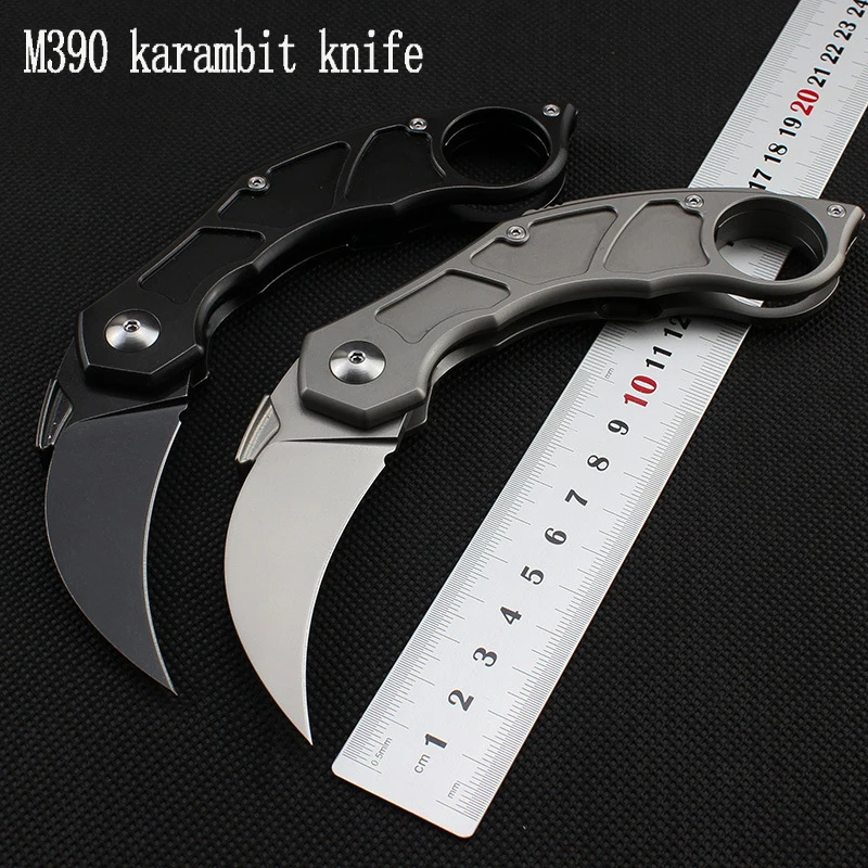 M390 CS GO Tactical Combat knife Black Titanium handle folding knife outdoor survival defense EDC tools pocket karambit knife
M390 CS GO Tactical Combat knife Black Titanium handle folding knife outdoor survival defense EDC tools pocket karambit knife