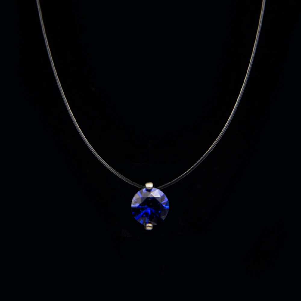 Poputton женское прозрачное ожерелье лески женские Стразы чокер невидимая цепочка