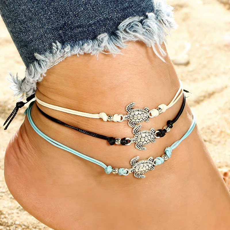 Vintage Sea Turtle Women Anklet Bracelet Ancient Silver Tricolor Turtle Beach Anklets Manual compilation Feet Chain Trendy
Vintage Sea Turtle Women Anklet Bracelet Ancient Silver Tricolor Turtle Beach Anklets Manual compilation Feet Chain Trendy