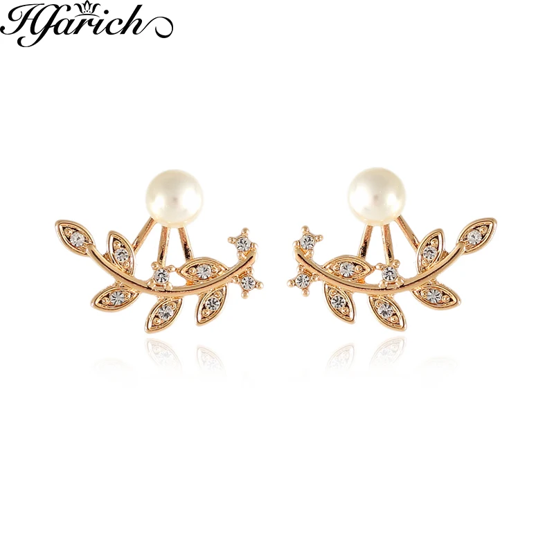 Hfarich Crystal Pearl Leaf Earring Jackets Front Back Double Sided earrings for wome Piercing Earing wedding jewelry Gifts
Hfarich Crystal Pearl Leaf Earring Jackets Front Back Double Sided earrings for wome Piercing Earing wedding jewelry Gifts