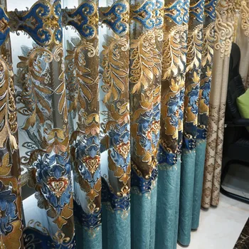 Embroidered Blue Brown Luxury Europe Curtains For living Room Bedroom Window Tulle Curtains Drapes Decoration Window Screening
Embroidered Blue Brown Luxury Europe Curtains For living Room Bedroom Window Tulle Curtains Drapes Decoration Window Screening