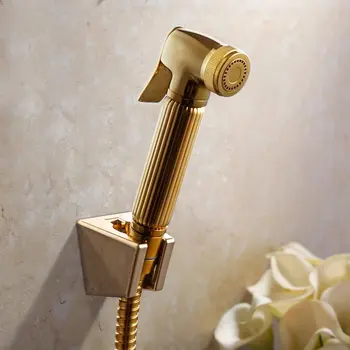 Luxury gold Toilet Brass Hand Held Bidet Spray Shower Head Douche Kit Bathroom Bidet sprayer Shattaf Jet Holder & hose-3251
Luxury gold Toilet Brass Hand Held Bidet Spray Shower Head Douche Kit Bathroom Bidet sprayer Shattaf Jet Holder & hose-3251