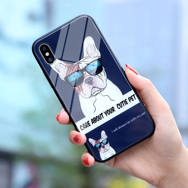 GYKZ классный чехол для телефона с французским бульдогом iPhone X XS MAX XR 8 6 6s Plus твердая