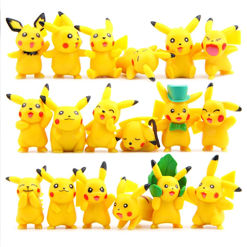 Фото 18pcs/set Kawaii Pikachu Anime Action Figure PVC Toys for Children | Игрушки и хобби