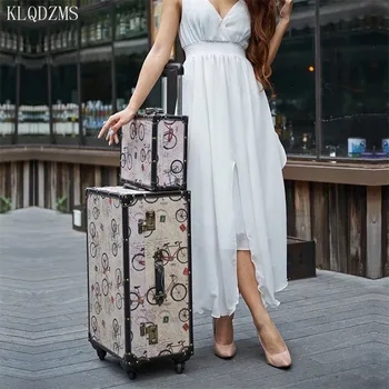 KLQDZMS 20/24/26inch PU Wood rolling luggage sets women lovely style Carry-Ons travel suitcase Vintage trolley bags on wheels
KLQDZMS 20/24/26inch PU Wood rolling luggage sets women lovely style Carry-Ons travel suitcase Vintage trolley bags on wheels