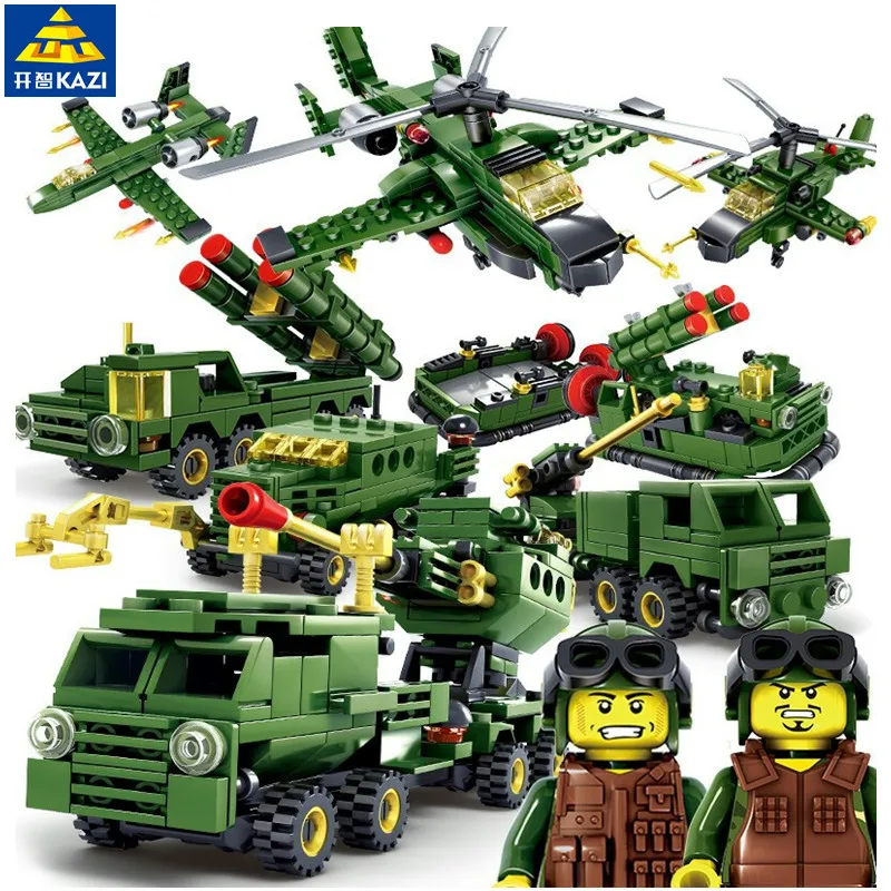 6Pcs/lot LegoINGS Military Army Building Blocks Sets WW2 Weapons Tank Helicopter Bricks Playmobil Educational Toys for Children
6Pcs/lot LegoINGS Military Army Building Blocks Sets WW2 Weapons Tank Helicopter Bricks Playmobil Educational Toys for Children