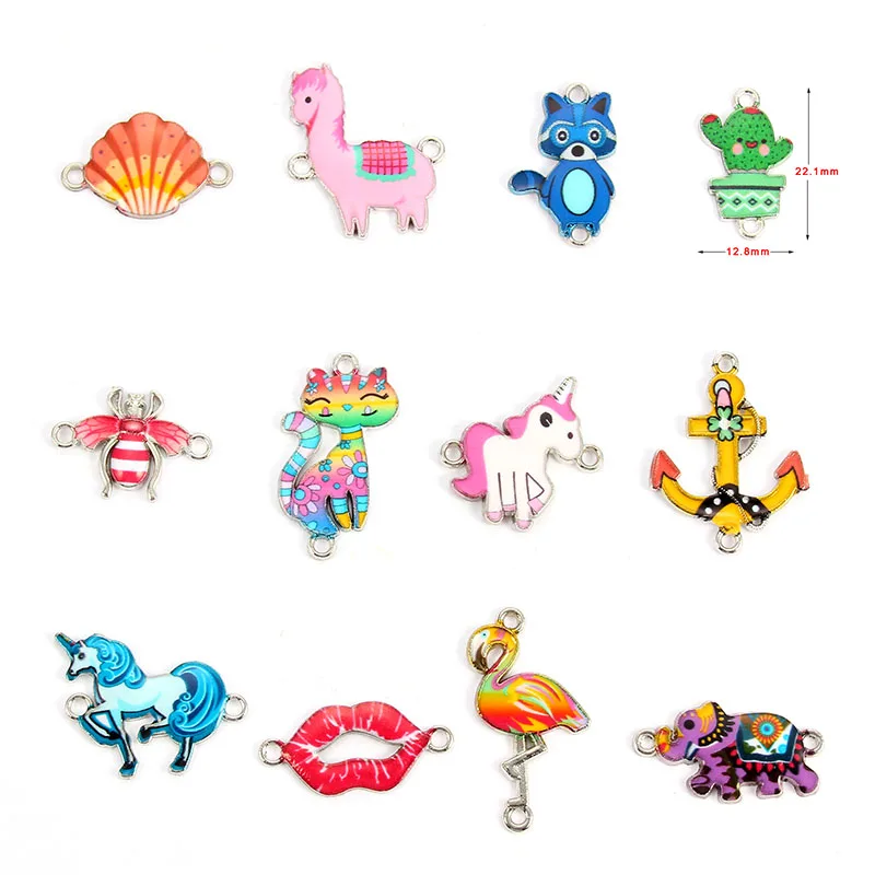 10Pcs Random Color Lovely Cartoon Animal Elephant Unicorn Horse Enamel Alloy Connectors For Kid Child Jewelry Accessories
10Pcs Random Color Lovely Cartoon Animal Elephant Unicorn Horse Enamel Alloy Connectors For Kid Child Jewelry Accessories