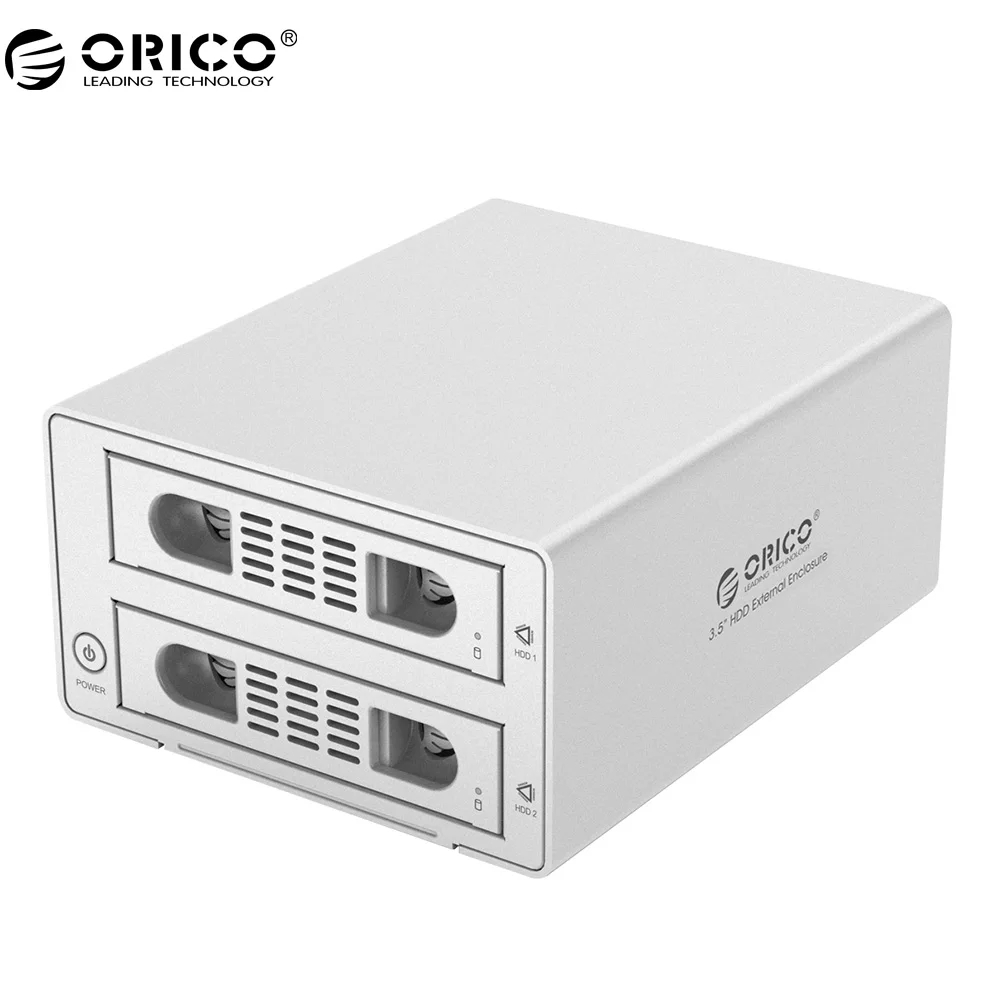 ORICO 3529RUS3 Алюминий 2 Bay USB3.0/eSATA внешний 3 5 ''SATA RAID жесткий диск-серебро |