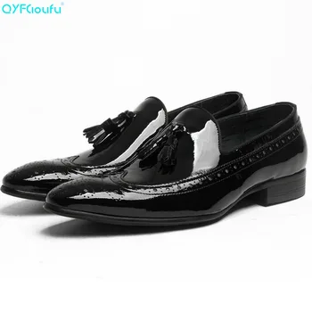 QYFCIOUFU Fashion Genuine Leather Shoes Tassel Men Dress Shoe Pointed Oxfords Shoes Lace Up Brogues Luxury Men Formal Shoes
QYFCIOUFU Fashion Genuine Leather Shoes Tassel Men Dress Shoe Pointed Oxfords Shoes Lace Up Brogues Luxury Men Formal Shoes