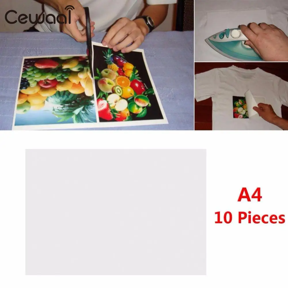 Cewaal 10pcs A4 Size Iron On Transfer Paper Inkjet Heat Transfer Paper Lightweight For Cotton T-Shirt Light Color Durable
Cewaal 10pcs A4 Size Iron On Transfer Paper Inkjet Heat Transfer Paper Lightweight For Cotton T-Shirt Light Color Durable