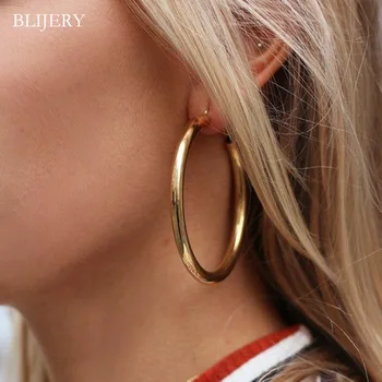 BLIJERY 2019 New Fashion Circles Hoop Earring For Women Steampunk Jewelry Vintage Gold Silver Color Statement Earrings Brincos
BLIJERY 2019 New Fashion Circles Hoop Earring For Women Steampunk Jewelry Vintage Gold Silver Color Statement Earrings Brincos