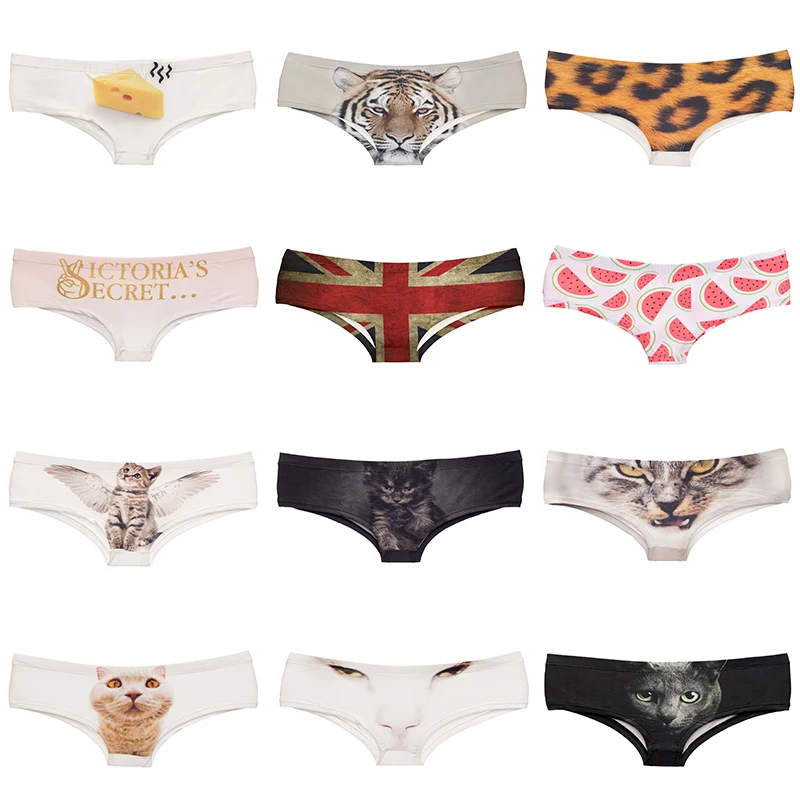 2018 New Hot Selling Panties By 3D Pattern Printing Lady Underwear with Fruit Union Flag Cat Animal Cheese Woman Briefs
2018 New Hot Selling Panties By 3D Pattern Printing Lady Underwear with Fruit Union Flag Cat Animal Cheese Woman Briefs