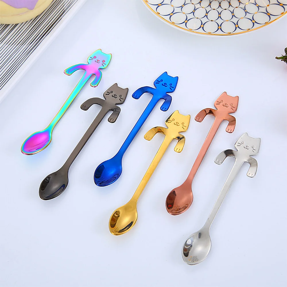 6pcs/set Creative Cartoon Cat Spoons Multi-color Coffee Spoon Ice Cream Dessert Stainless Steel Teaspoon Kitchen Tableware
6pcs/set Creative Cartoon Cat Spoons Multi-color Coffee Spoon Ice Cream Dessert Stainless Steel Teaspoon Kitchen Tableware