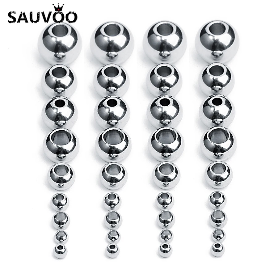 SAUVOO 50pcs Stainless Steel Round Beads Hole 1mm 1.5mm 2mm 3mm 4mm Big Hole Loose Spacer Charm Beads for Jewelry Making Finding
SAUVOO 50pcs Stainless Steel Round Beads Hole 1mm 1.5mm 2mm 3mm 4mm Big Hole Loose Spacer Charm Beads for Jewelry Making Finding