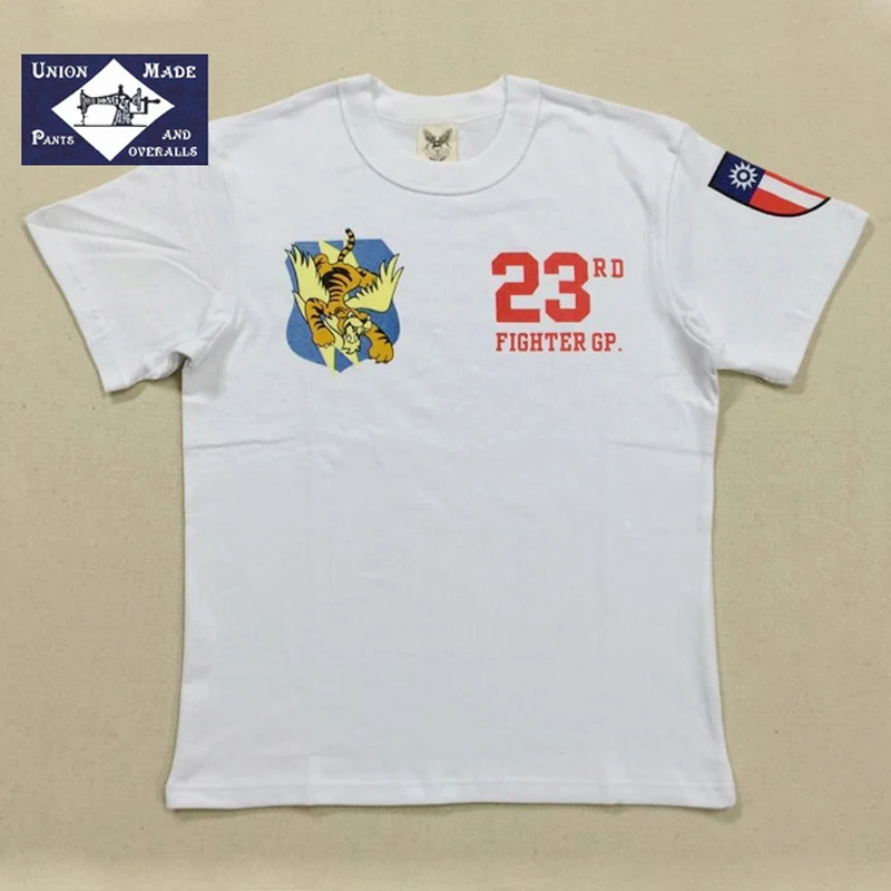 BOB DONG Flying Tiger Print Crewneck T-Shirts Heavy Cotton Vintage Men's Military Tee USAF Thick Men Tops 23rd Fighter GP Shirt
BOB DONG Flying Tiger Print Crewneck T-Shirts Heavy Cotton Vintage Men's Military Tee USAF Thick Men Tops 23rd Fighter GP Shirt