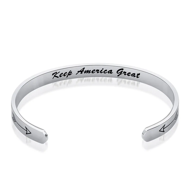 6mm 2020 Letters Bracelet Inspiration Cuff Open Stainless Steel Bangle Keep America Great Women Men pulseira Daily Gift Jewelry
6mm 2020 Letters Bracelet Inspiration Cuff Open Stainless Steel Bangle Keep America Great Women Men pulseira Daily Gift Jewelry
