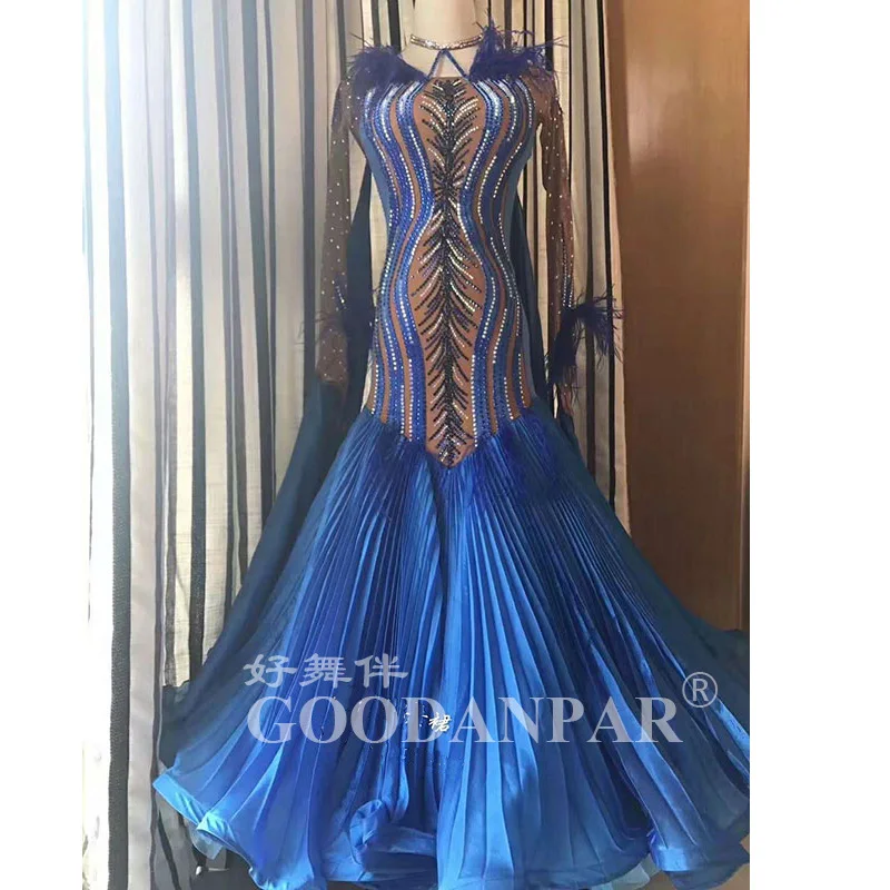 GOODANPAR New Standard Ballroom Dance Dress Women Girls Competition Costume Sleeveless Lycra Waltz Stage Dance Wear Clothesbule
GOODANPAR New Standard Ballroom Dance Dress Women Girls Competition Costume Sleeveless Lycra Waltz Stage Dance Wear Clothesbule