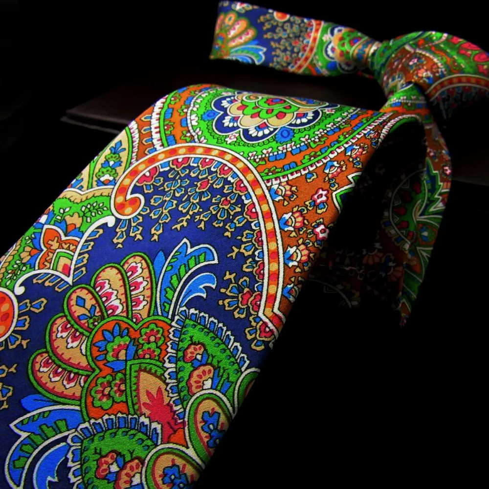 Фото Мужской разноцветный геометрический галстук U31 Шелковый модный дизайнерский