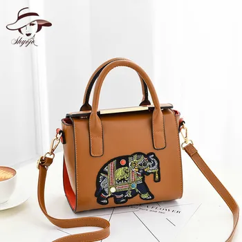 2020 Fashion Shoulde Women Bag Chinese Style Ladies Totes Gril's Messager Bag Day Clutch Commuter Bag Elephant Embroidery Purse