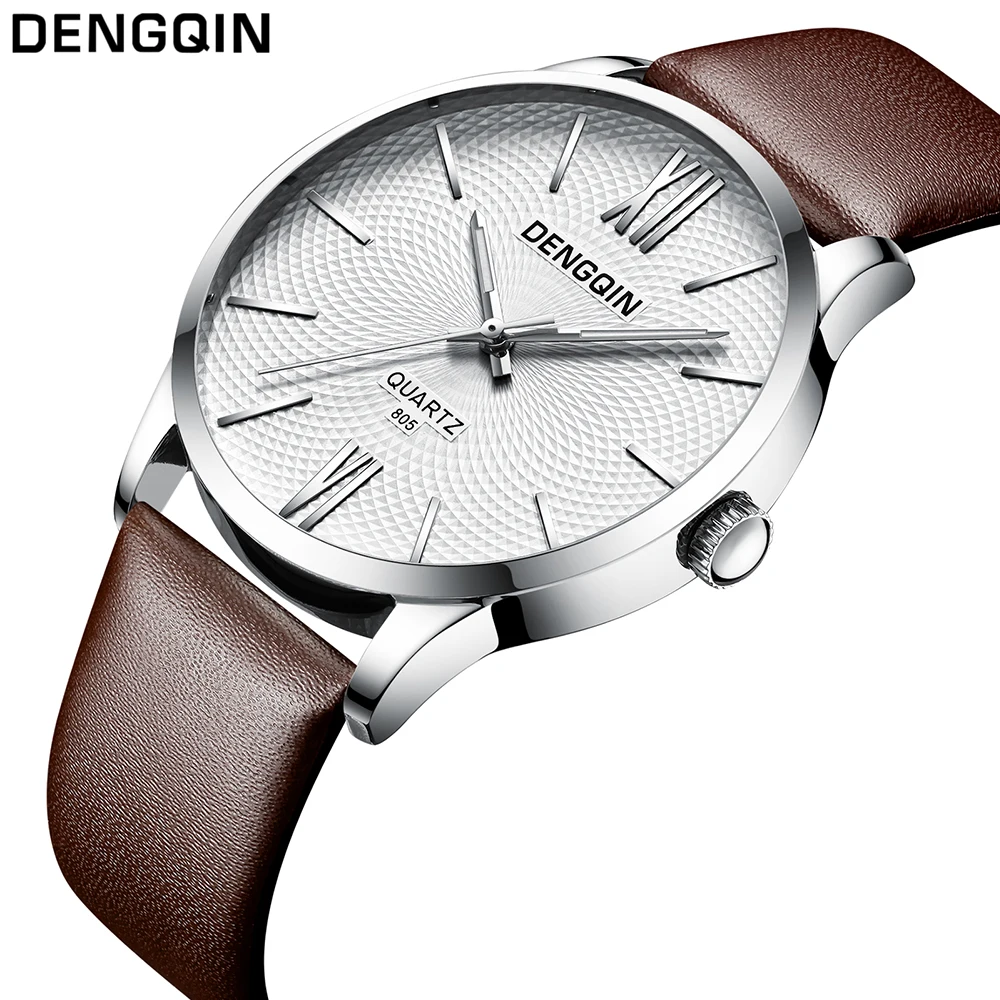 2018 Fashion Watches Men Luxury Brand Leather DWNGQIN Men's Watch Retro Quartz Relogio Masculion For Gift | Наручные часы