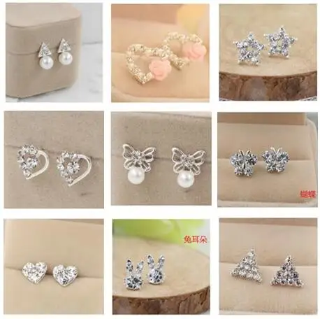 EY835 (Multi-style) Korean imitation silver earrings Female Prevent allergy crystal Simple Heart shaped triangle rabbit earrings
EY835 (Multi-style) Korean imitation silver earrings Female Prevent allergy crystal Simple Heart shaped triangle rabbit earrings